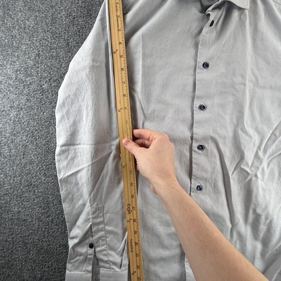 Eton Convertible Cuff Signature Twill Slim Cotton 15.5 Gray Mens Premium Office - Picture 13 of 15